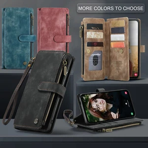 CaseMe For Samsung Phone Case Detachable Zipper Leather Wallet Cover With Strap - Bild 1 von 16