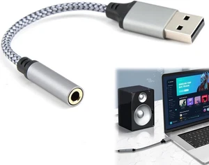 USB to 3.5mm Jack Audio Adapter External Sound Card USB-A to Audio Microphone - Picture 1 of 6