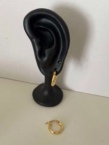 Real 18k Saudi Gold Hoop Earrings - Picture 1 of 3