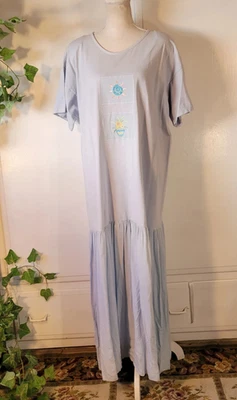 Vestido maxi de verão vintage anos 80 CACTUS Califórnia bordado busto de flores do sol44 - Imagem 1 de 4