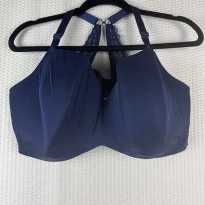 Sujetador Cacique 46DD Azul Marino Encaje Espalda Corredora Cobertura Completa Cierre de Gancho y Ojos Foto 1 de 4