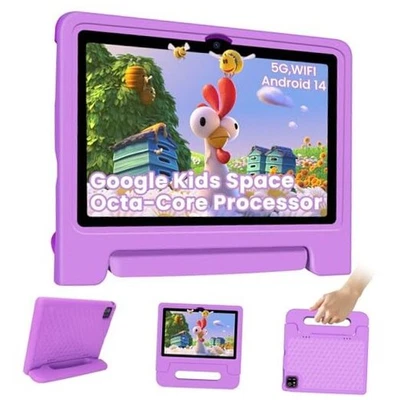 Kids Tablet 10.1 inch Android 14 Octa-Core 64GB 6000mAh Kids Space Purple - Image 1 of 4