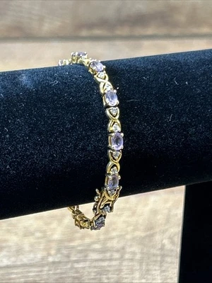 Теннисный браслет с драгоценными камнями 925 пробы - 4 мм - 7,25 дюйма - Изображение 1 из 4