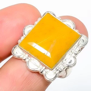 Anillo de joyería chapado en plata con piedras preciosas de zafiro amarillo (simulado) s.9.5 TR7508-2 Foto 1 de 3