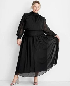 Maxi falda forrada negra arrugada talla 10 Future Collective para mujer nueva con etiquetas longitud 40" - Imagen 1 de 10