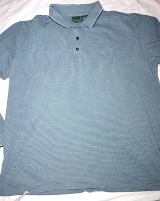 Scandia Woods Mens 2XL Striped Cotton Light & Dark Blue Long Sleeve Button - Image 1 of 4