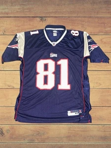 Randy Moss New England Patriots Reebok Authentic Jersey Mens XL Blue #81 - Picture 1 of 12