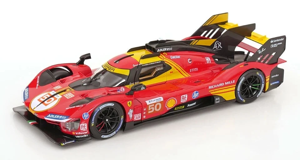 FERRARI 499P N.50 WINNER 24 H LE MANS 2024 FUOCO-NIELSEN-MOLINA 1 18 Burago Auto