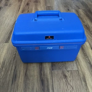 Vintage Delsey French Vanity Case Hard Shell Cover Balt Blue with Keys 1991 - Picture 1 of 18