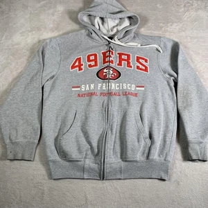 San Francisco 49ers Hoodie Mens Medium Gray NFL Football Full Zip Sweatshirt - Picture 1 of 12