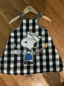 RARO Snoopy Vintage Buffalo Check Vestito Ragazza Grilling 4T Made USA - Foto 1 di 4