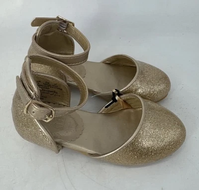 Disney Bibbidy Bobbidi Boutique Glitter Princess Shoes With Ankle Strap Size 6 - Image 1 of 4