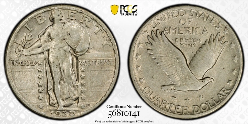 1930-P Standling Liberty Quarter - PCGS XF40 25C - Image 1 of 4