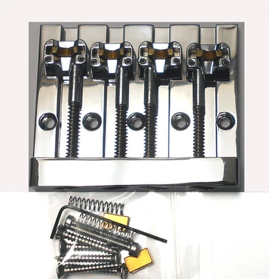 Hipshot 4 String KickAss Bass Bridge Chrome - OPEN BOX - Image 1 of 4