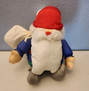 Peluche natalizio vintage Bon Marche Babbo Natale con etichette paracadute nylon - Foto 1 di 8