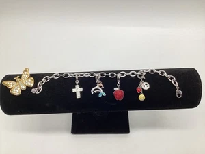 Swarovski Clip On Bettelarmband Delphin Peace Love Smiley Gesicht Apfel Kreuz Pin - Bild 1 von 15