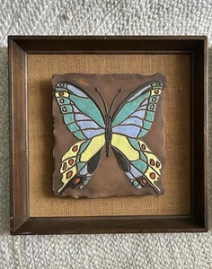 Azulejo arte mariposa MCM 1970 Peggy Nagel 13x13 - Imagen 1 de 6