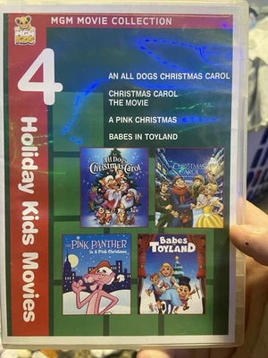 4 Holiday Kids Movies [DVD] 2010, MGM. All Dogs Christmas. Pink Christmas. Carol - Image 1 of 4