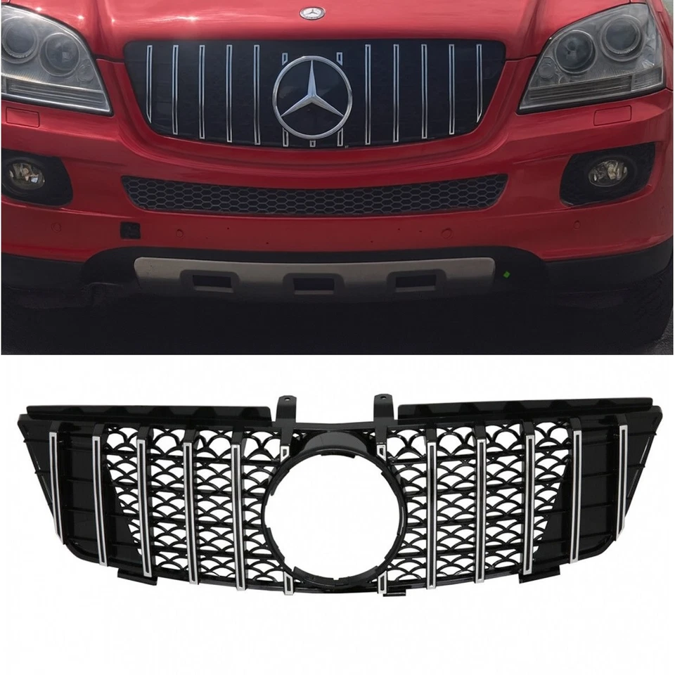 AFTER MARKET Griglia radiatore sportiva cromata adatta per Mercedes ML W164 Panamericana GT dal 2005-2008