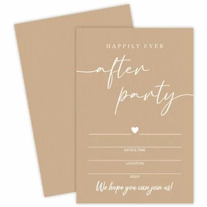 25 Brown minimalist wedding invitationsafter Party Fill out Double Sided wedd... - Picture 1 of 5