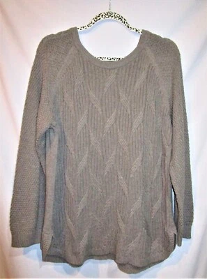 Suéter Sonoma Goods for Life feminino PXXL cinza texturizado, estilo grunge elástico - Imagem 1 de 4