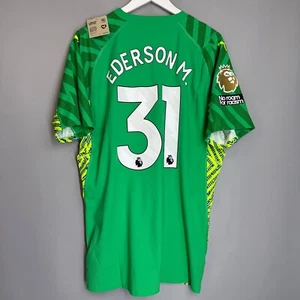 NWT MANCHESTER CITY 2023 2024 GOALKEEPER AUTHENTIC SHIRT JERSEY #31 EDERSON M - Picture 1 of 11