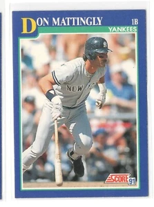 Don Mattingly 1991 Score #23 New York Yankees Baseball Card - NRMT - Picture 1 of 2