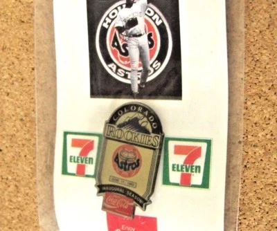 1993 Colorado Rockies 7-11 Coca-Cola pin #5, Houston Astros - Image 1 of 3