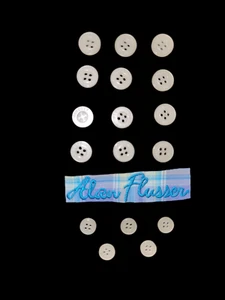 Juego de 17 botones blancos de repuesto para una camisa Alan River L/S - Imagen 1 de 3