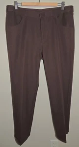 MEN'S SCANDIA WOODS BROWN 100% POLYESTER WESTERN PANTS 37S - Picture 1 of 5