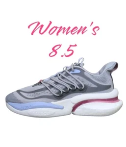 Adidas Zapatilla Mujer 8.5 AlphaBoost V1 Correr Gris Rosa Strata HQ7216 - Imagen 1 de 14