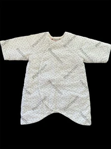 Bonpoint EUC Ivory/Grey Woven Cotton Padded Lined Coverall-Newborn - Picture 1 of 7
