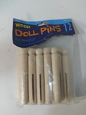 Alfileres redondos de madera para muñeca Darice 12 piezas color natural 3,75 pulgadas Foto 1 de 2
