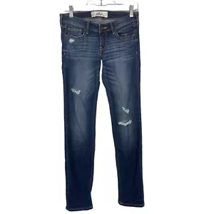 Hollister Damen Distressed Skinny Jeans Junior Größe 5 Blau Denim Medium Wash - Bild 1 von 7