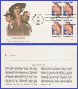 USA5 #2012 U/A FLEETWOOD FDC PB4 The Barrymores - Bild 1 von 1