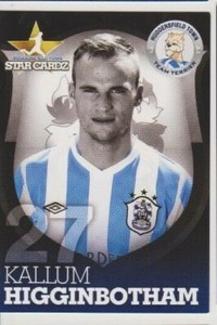 KALLUM HIGGINBOTHAM HUDDERSFIELD TOWN ROCHDALE FALKIRK STAR CARDZ 2012-13 No 27