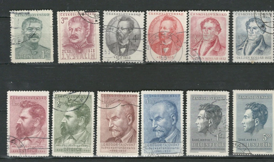 LOTE DE SELOS USADOS CONJUNTOS DE PESSOAS FAMOSAS E POLÍTICOS da Tchecoslováquia Europa (Cesk 817) - Imagem 1 de 1