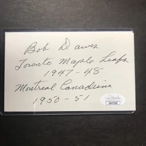 Bob Dawes NHL CANADIAN HOCKEY PLAYER SIGN 3x5 Index Card JSA CERTIFIED AUTOGRAPH - Picture 1 of 6
