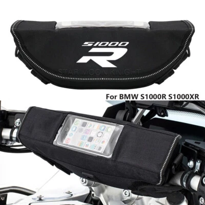 Waterproof Phone Bag Storage Handlebar Bag For BMW S1000R 14-20 S1000XR Black - Image 1 of 4