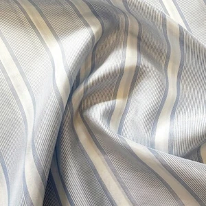 Tela de forro de chaqueta de traje - azul y blanco multi rayas - tela de forro satinado - Imagen 1 de 3
