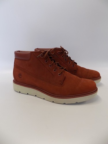 Stivali stringati Timberland taglia 7 5 donna rosso pelle nabuk tacco basso suola grossa