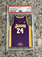 Kobe Bryant 2010-11 Panini Threads Die-Cut #6 Team Threads Away 24 PSA 8