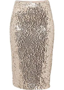 Rock mit Pailletten Gr. 36/38 Gold Damenrock Party-Skirt Neu - Bild 1 von 1