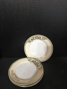 4 CHIKARAMACHI Hand Painted 7 1/4” PLATES GOLD Japan - Picture 1 of 4
