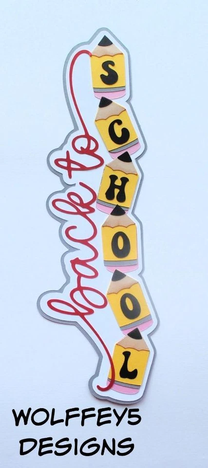 CRAFTECAFE ESCUELA NIÑO TÍTULO papel prehecho piezas álbum de recortes troquelado pieza página Foto 1 de 1