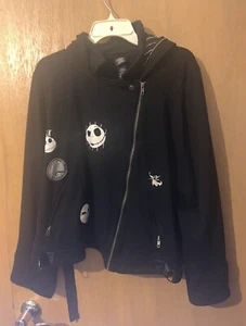 Disney Nightmare Before Christmas Jack Skellington Black Jacket Sz Large - Picture 1 of 9
