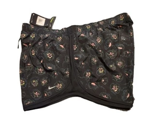 Nike 2X Workout Shorts Rare Women's Black Malti Floral Dri-Fit Athletic Shorts  - Picture 1 of 10