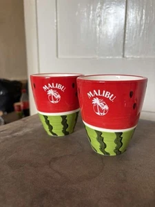 2 Malibu Watermelon Cups NEW! - Picture 1 of 3