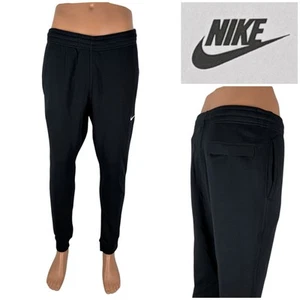 Nike Mens Large Sweatpants Sportswear Club Fleece Black 716830 010 Cotton NWT - Picture 1 of 14