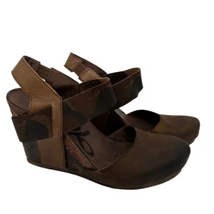 Otbt Rexburg Brown & Camo Wedge Pumps Size 7.5 - Picture 1 of 10